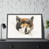 93855-283.jpg Head of a Calico Cat with Closed Eyes by Jean Bernard Framed Poster