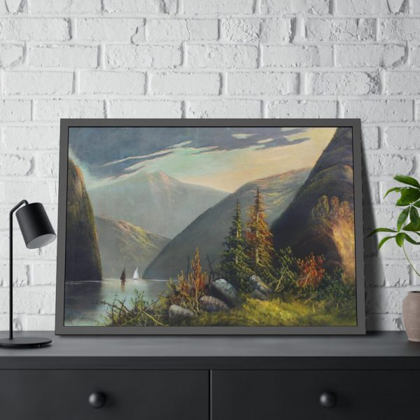 93855-383.jpg Mountain Lake Landscape Framed Canvas