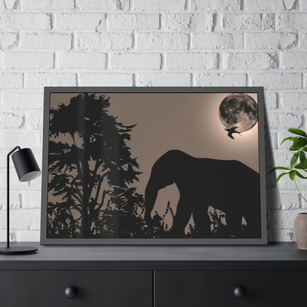 93855-451.jpg Moon Against Light Sky Framed Poster