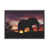 93855-456.jpg Elephant and Sunset in Africa Framed Poster