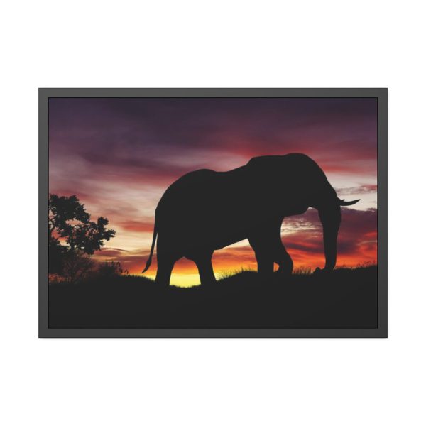 93855-456.jpg Elephant and Sunset in Africa Framed Poster