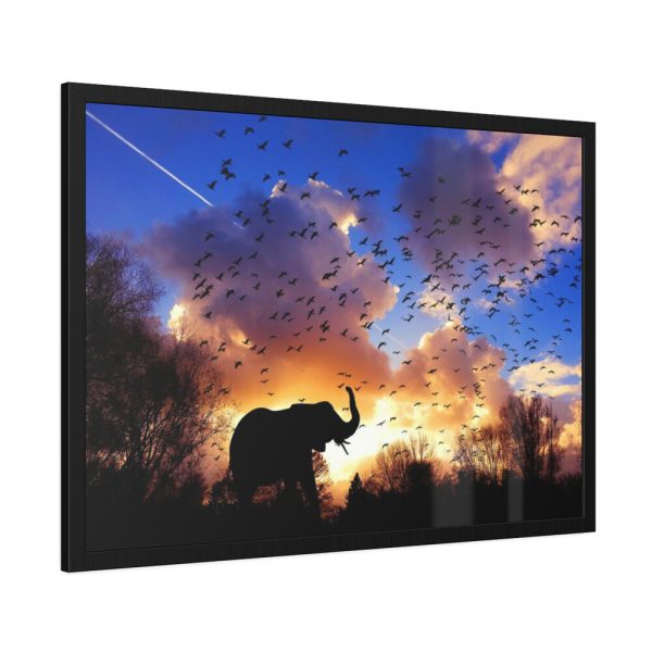 93855-461.jpg Elephants and Birds in the Nature Framed Poster