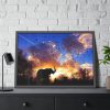 93855-463.jpg Elephants and Birds in the Nature Framed Poster