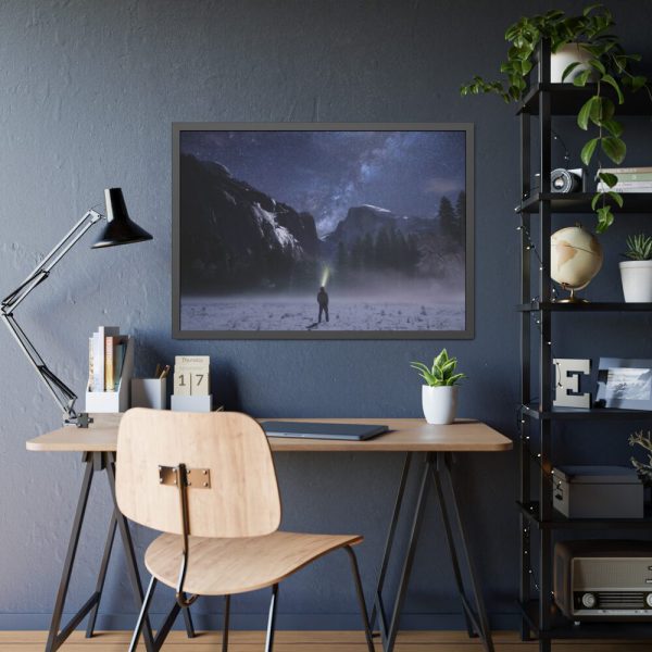 93855-470.jpg Person Facing Towards Snow Mountains Framed Poster