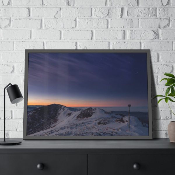 Snow Covered Ciucas Peak Framed Poster
