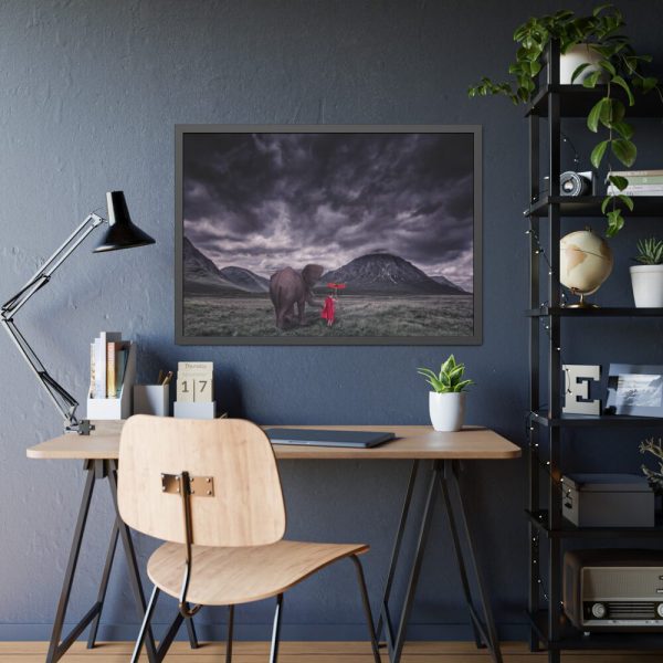 Elephant and Child Friendship Framed Poster