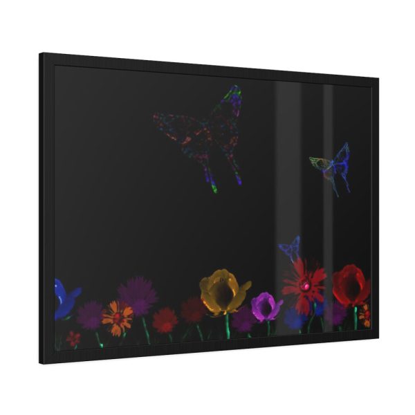 Abstract Floral Butterfly Design Framed Poster