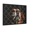 93855-5.jpg Dog Behind Wire Fence Framed Poster