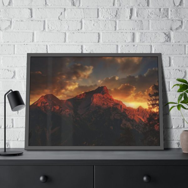 93855-519.jpg Mountain and Colors in the Sky Framed Poster