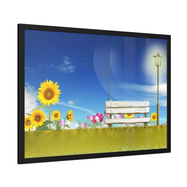 93855-533.jpg Sunflower Field With Blue Framed Poster