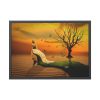 93855-568.jpg Woman in Desert on the Sand Framed Poster