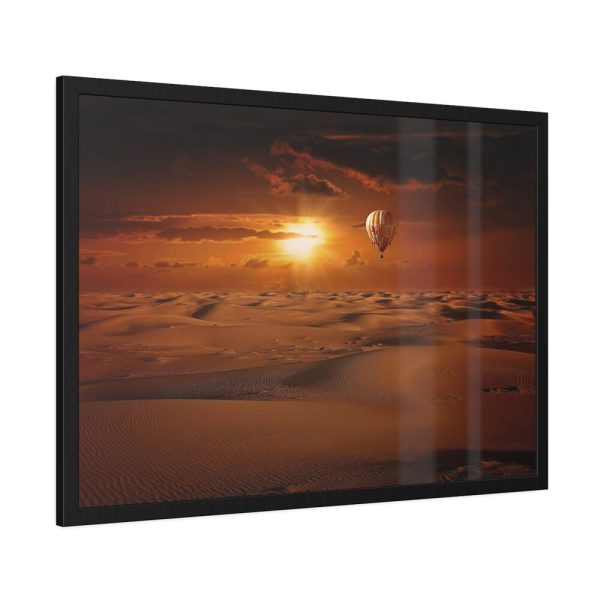 Hot Air Balloon in Desert Framed Poster