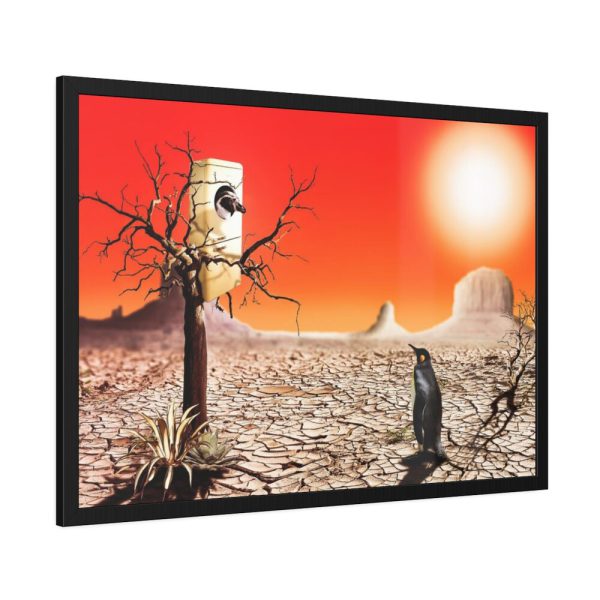 93855-617.jpg Penguin in Desert Framed Poster