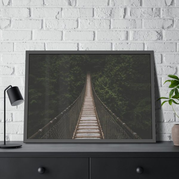 93855-631.jpg Bridge Leading to a Dense Forest Framed Poster