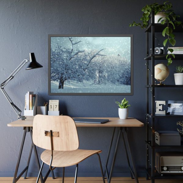 93855-666.jpg Forest Covered with Snow Framed Poster