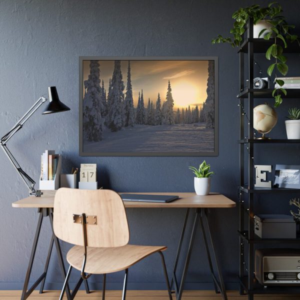 93855-670.jpg Dawn and Winter in the Forest Framed Poster