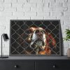 93855-7.jpg Dog Behind Wire Fence Framed Poster
