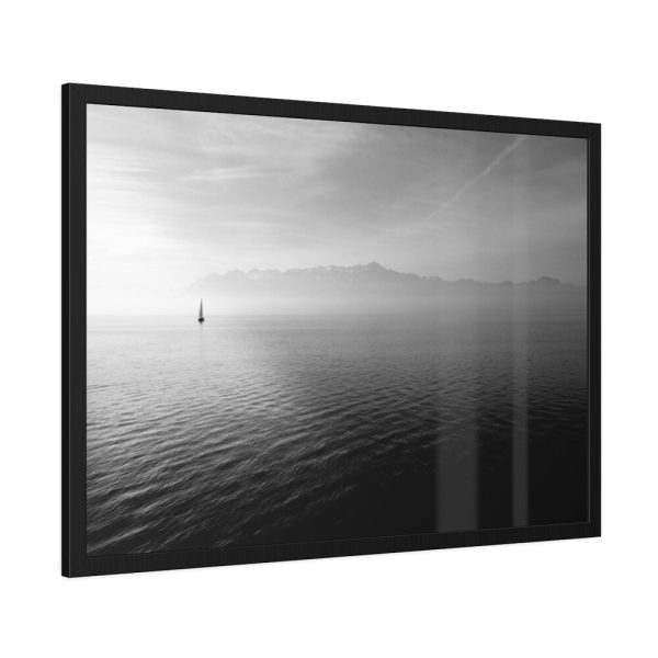 93855-733.jpg Black and White Sky and Sea Framed Poster