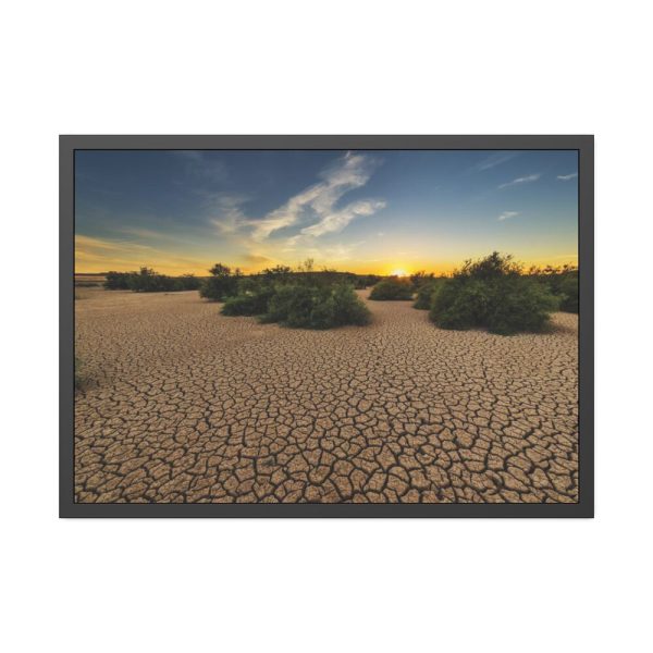 93855-744.jpg Drought Dehydrated Clay Floor Earth Cracked Framed Poster