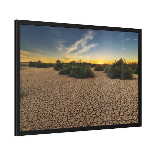 93855-745.jpg Drought Dehydrated Clay Floor Earth Cracked Framed Poster