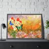 93855-75.jpg Butterflys on Flowers Background Framed Poster