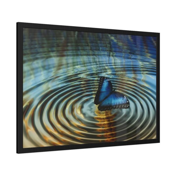 93855-77.jpg Butterfly on Collage Rings Framed Poster