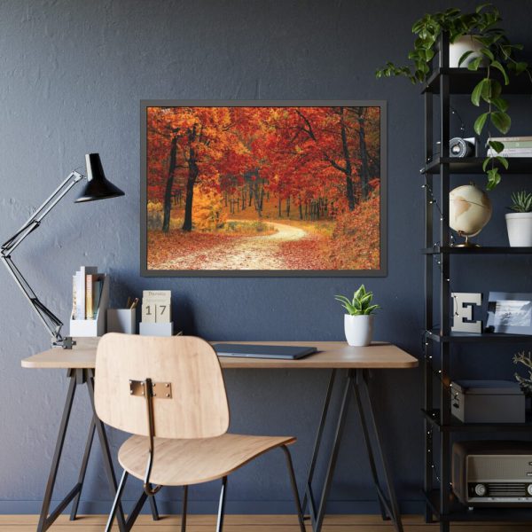 93855-770.jpg Red Season in the Woods Framed Poster