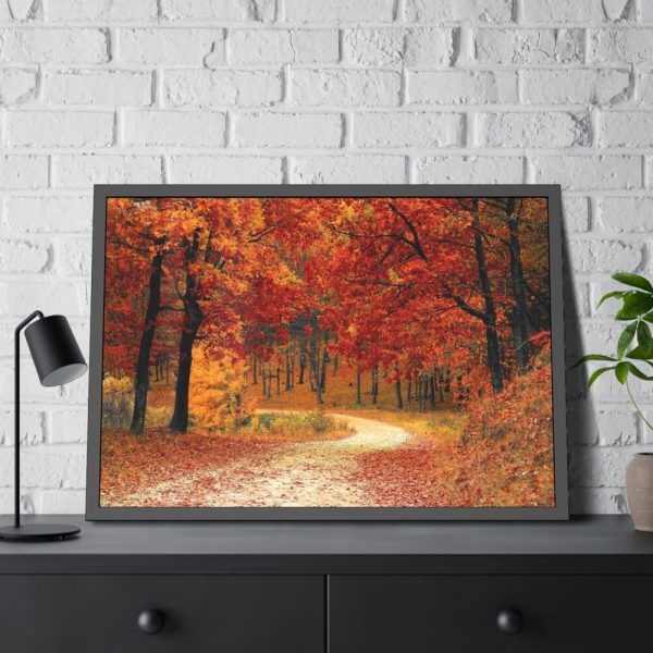 93855-771.jpg Red Season in the Woods Framed Poster