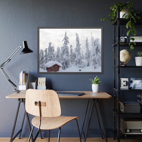 93855-774.jpg Snowfall on Trees Framed Poster