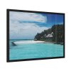 93855-784.jpg Beach View With White Sand and Blue Ocean in Summer Framed Poster