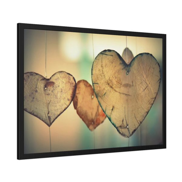 Wooden Hearts Framed Poster