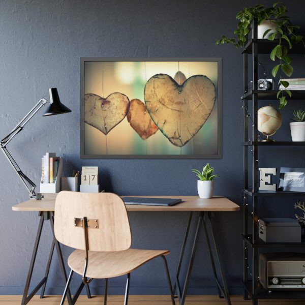 Wooden Hearts Framed Poster