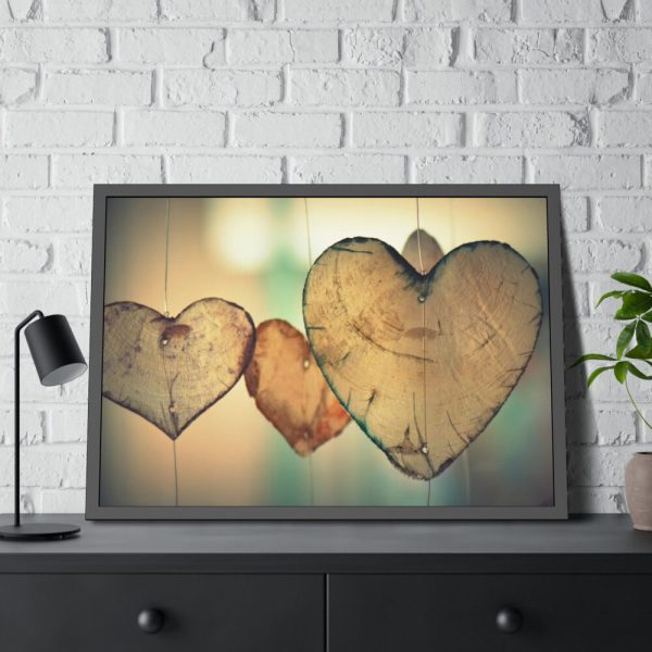 Wooden Hearts Framed Poster