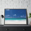 93855-846.jpg Blue Sky Sandy Beach Aesthetic Landscape Framed Poster