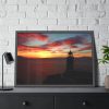 Lighthouse and Red Sky in the Morning Framed Poster