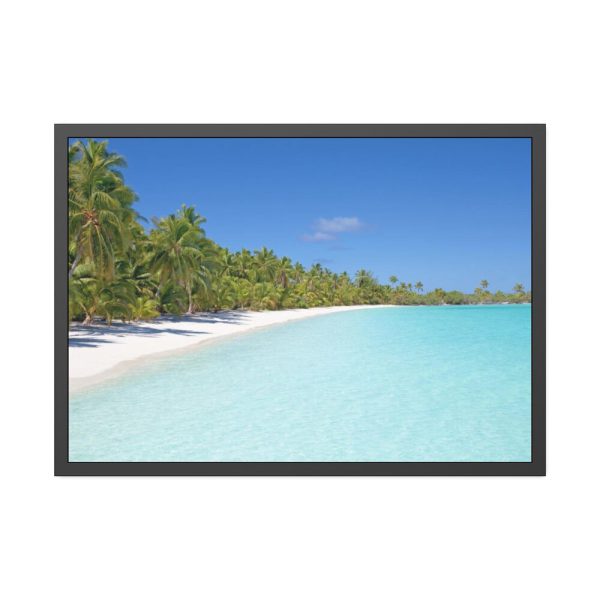 93855-871.jpg Sunny Beach With Palm Tree Framed Poster