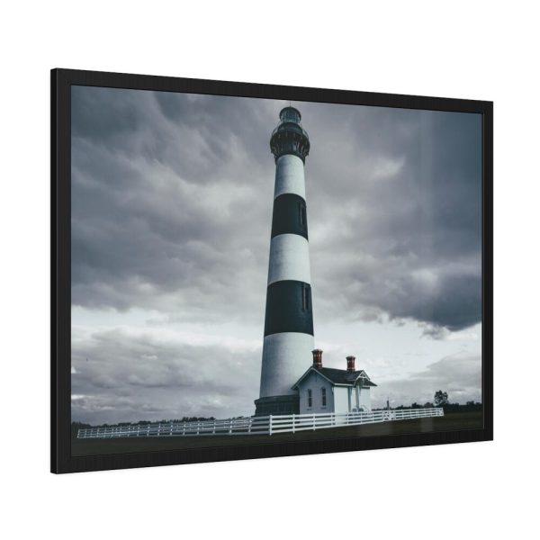 93855-880.jpg Lighthouse With Black Sky Framed Poster