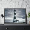 93855-882.jpg Lighthouse With Black Sky Framed Poster