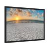 93855-892.jpg Wind Rippled White Sand Beachline at Sunset Framed Poster