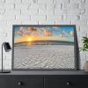 93855-894.jpg Wind Rippled White Sand Beachline at Sunset Framed Poster