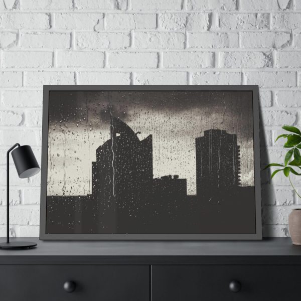 93855-902.jpg Rainy Night from the Window Framed Poster