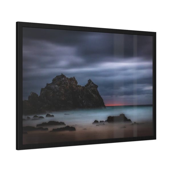 93855-916.jpg Sunset During Storm is Comimg to the Island Framed Poster
