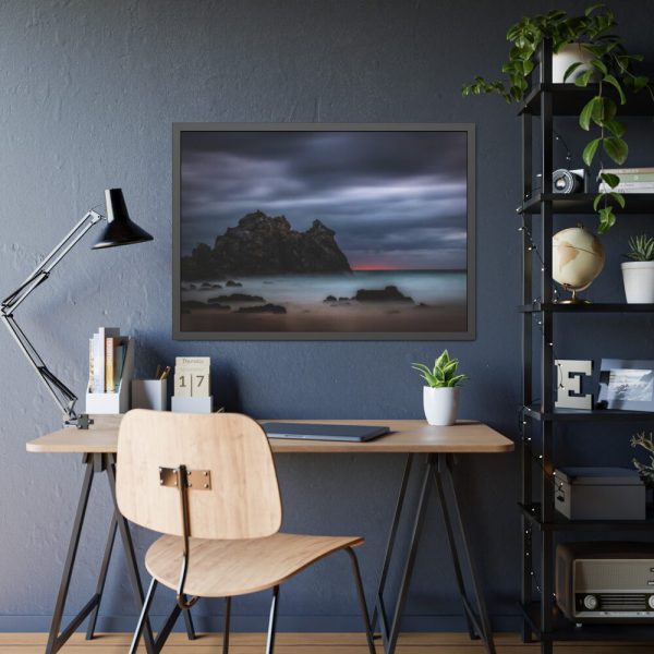 93855-917.jpg Sunset During Storm is Comimg to the Island Framed Poster