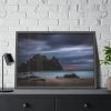 93855-918.jpg Sunset During Storm is Comimg to the Island Framed Poster