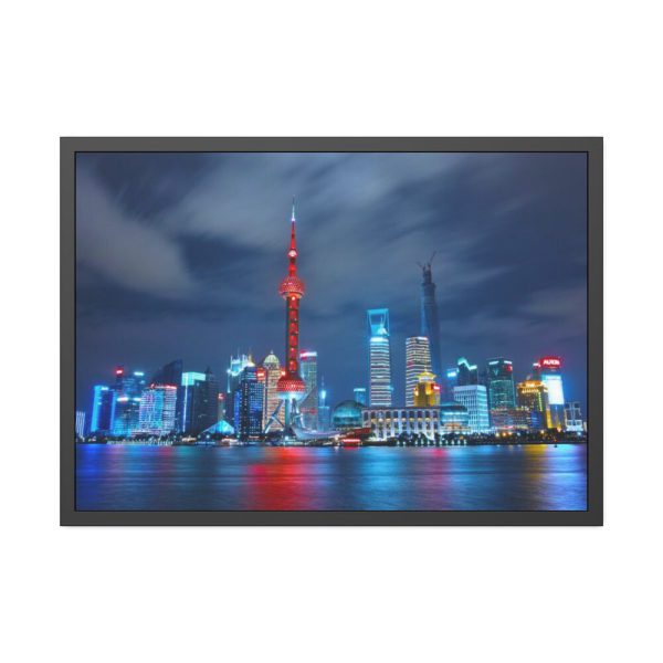 93855-943.jpg Light Building in the Night Framed Poster