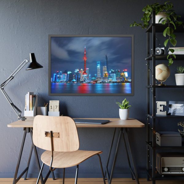 93855-945.jpg Light Building in the Night Framed Poster