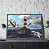 93855-970.jpg Lighthouse and Seagulls Framed Poster