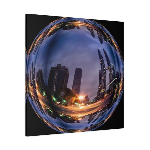 Photo Effect City Skyscrapers Lighting Ball Standard Canvas