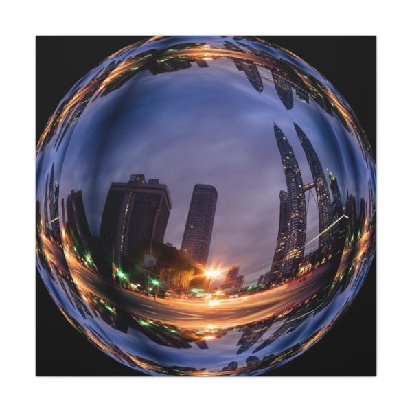 101419-36.jpg Photo Effect City Skyscrapers Lighting Ball Standard Canvas
