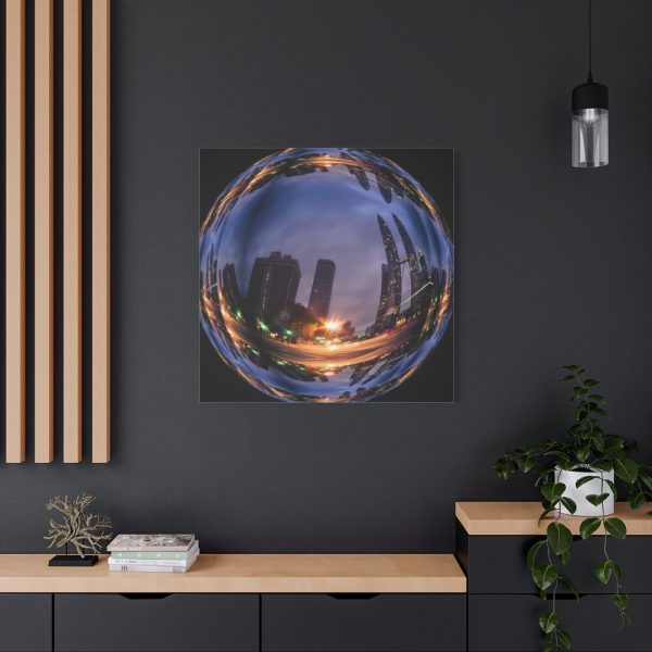 101419-38.jpg Photo Effect City Skyscrapers Lighting Ball Standard Canvas